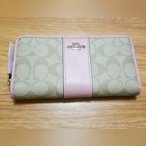 NWT Coach Signature Wallet with Pink Trim